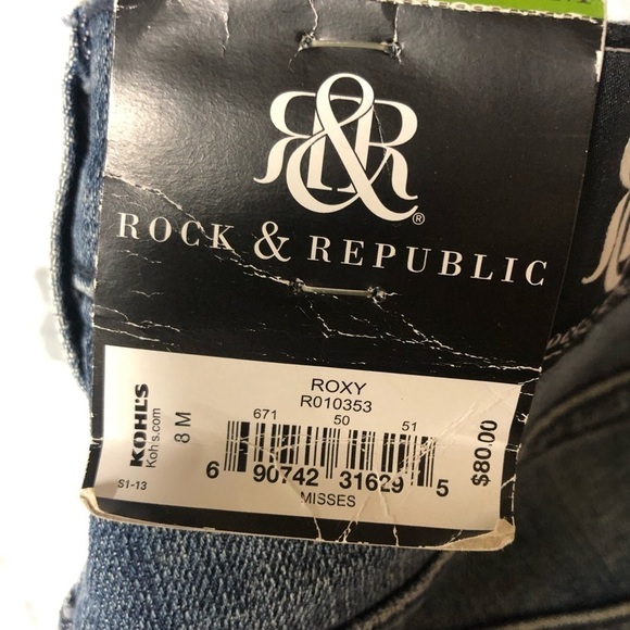 Rock & Republic Roxy Bootcut Flap Pockets Jeans Size 8 NWT - Picture 3 of 7